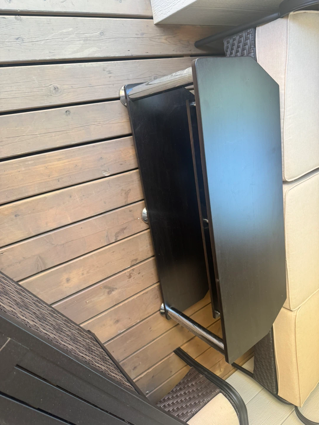 Dark brown TV Stand with Shelves - photo 2
