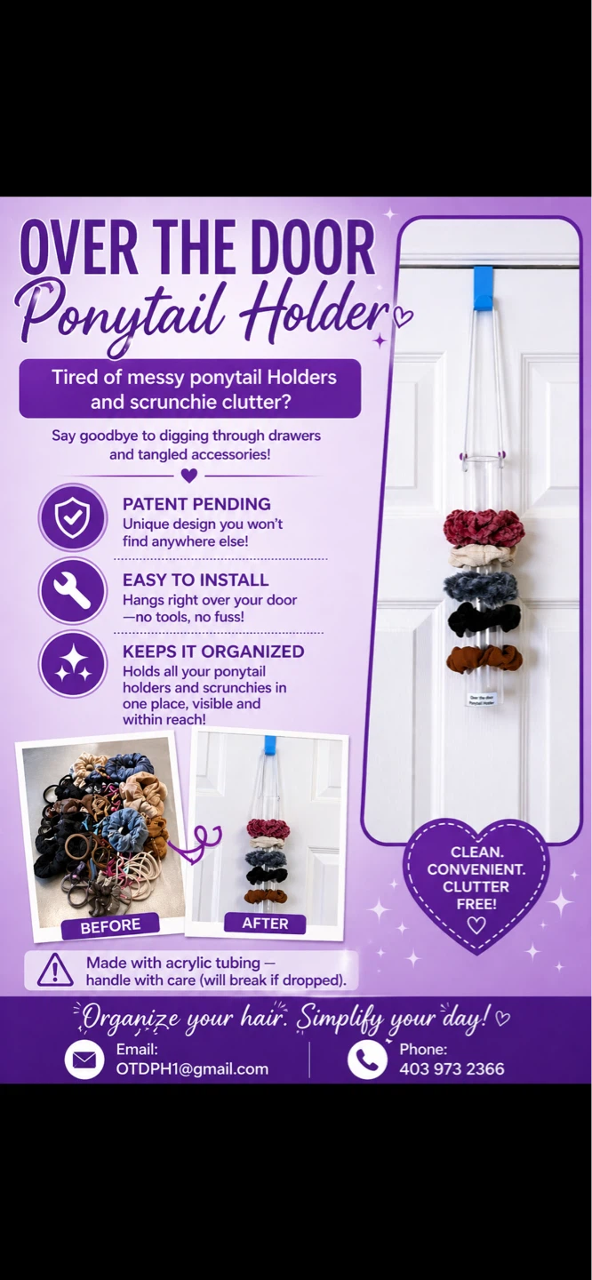 Over the Door Ponytail Holder Organizer