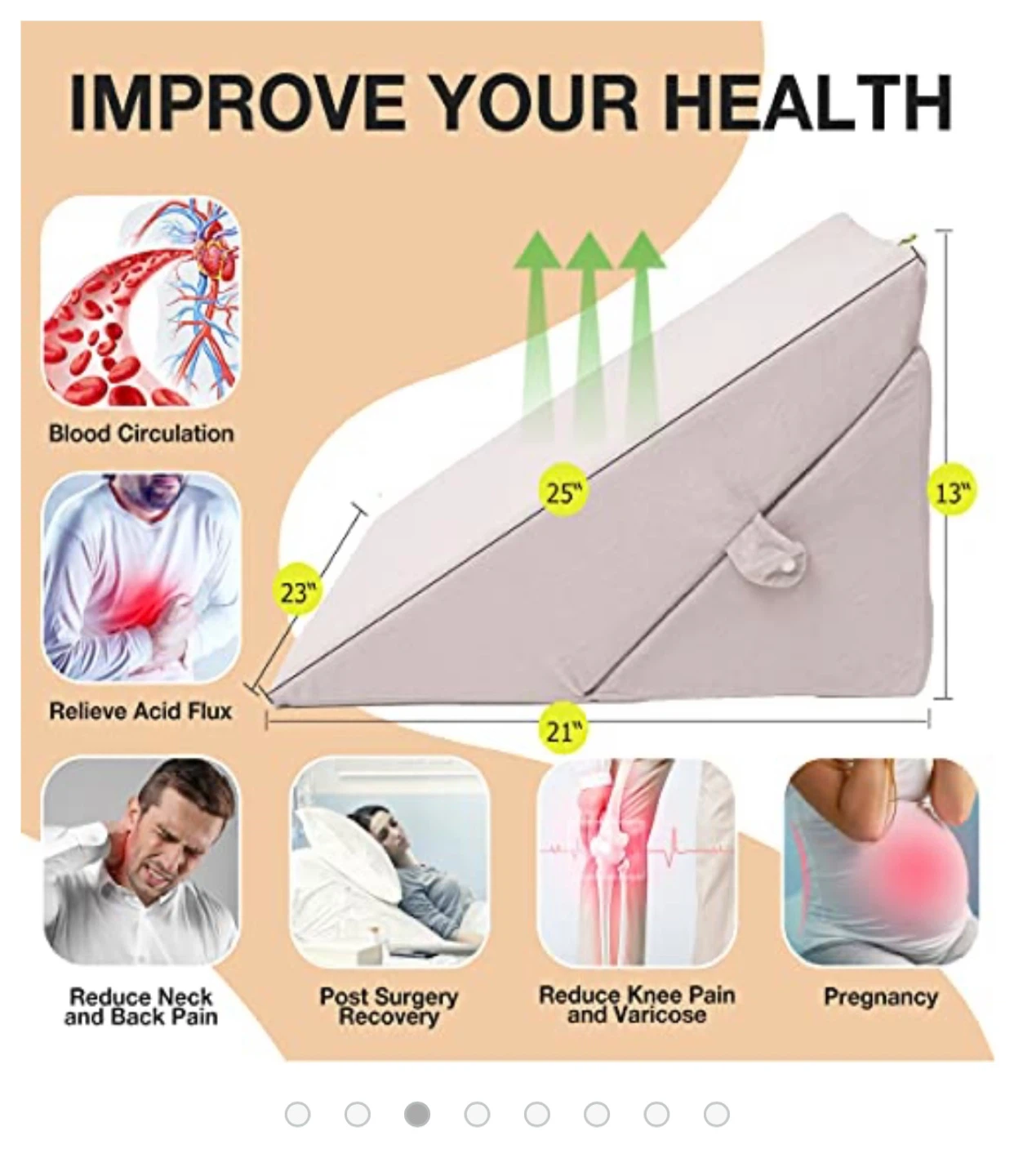HUNAQ Convertible Wedge Pillow for Sleeping & Reading - photo 4