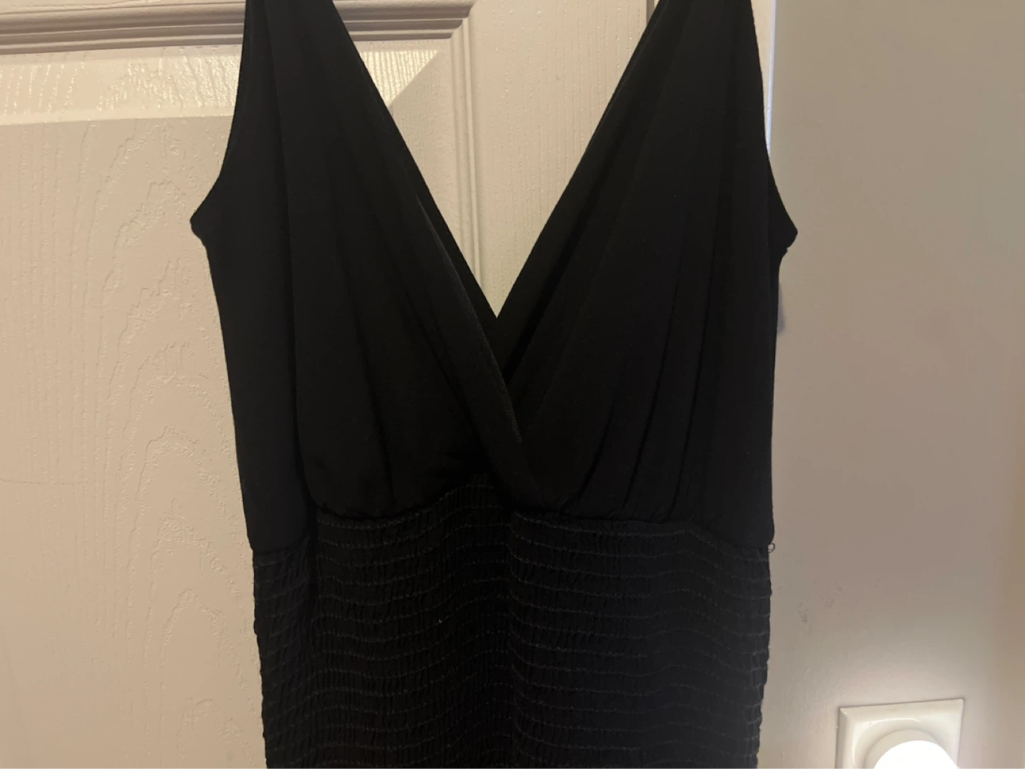 Black cami dress with smocked waist - photo 2