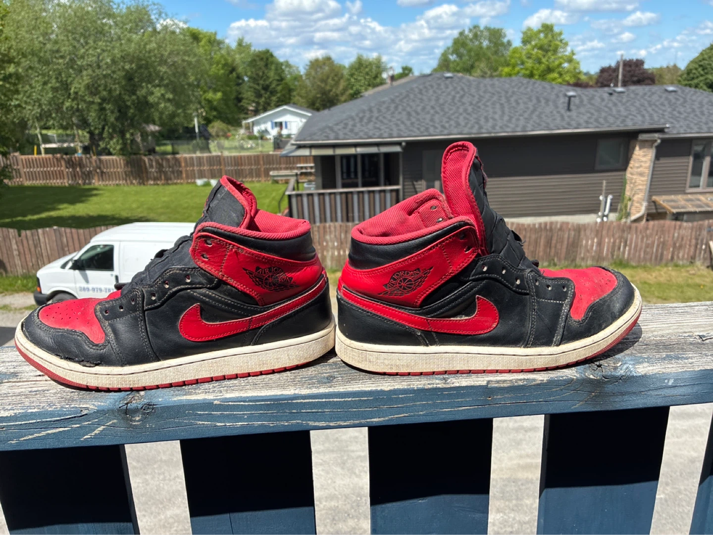 Air Jordan 1 Mid Red Black Sneakers - photo 5