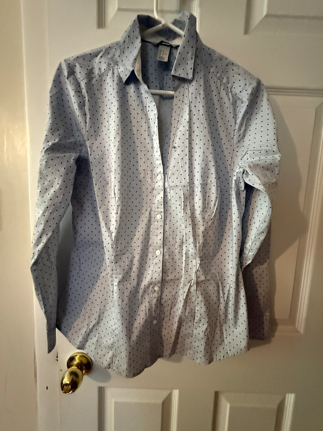 H&M Blue Polka Dot Button-Up Shirt - photo 2