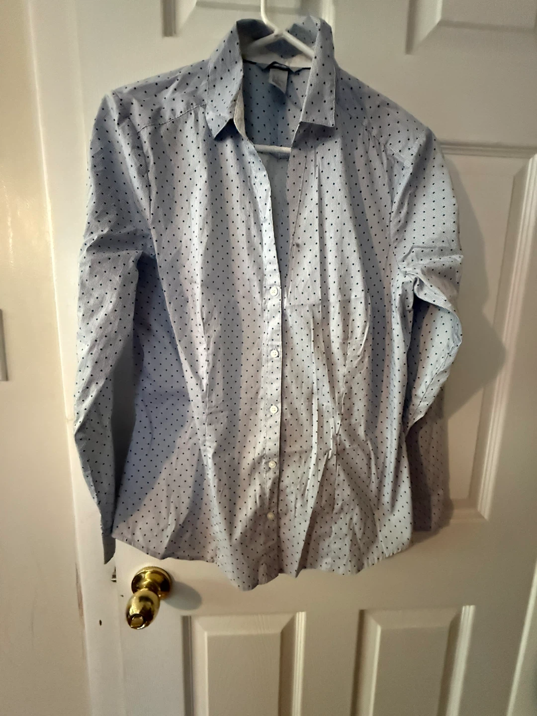 H&M Blue Polka Dot Button-Up Shirt - photo 3