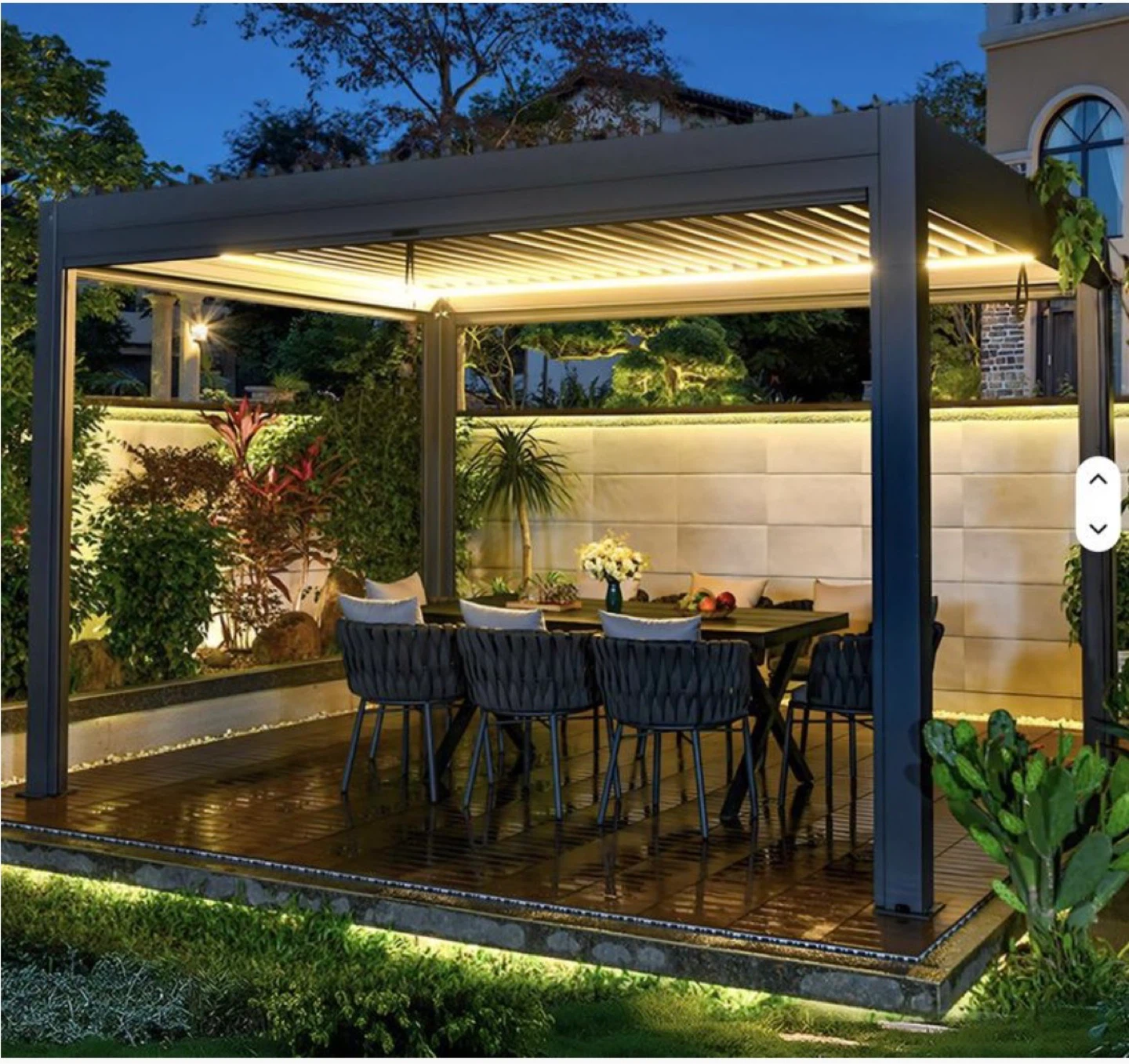 Modern Outdoor Pergola with Integrated Lighting