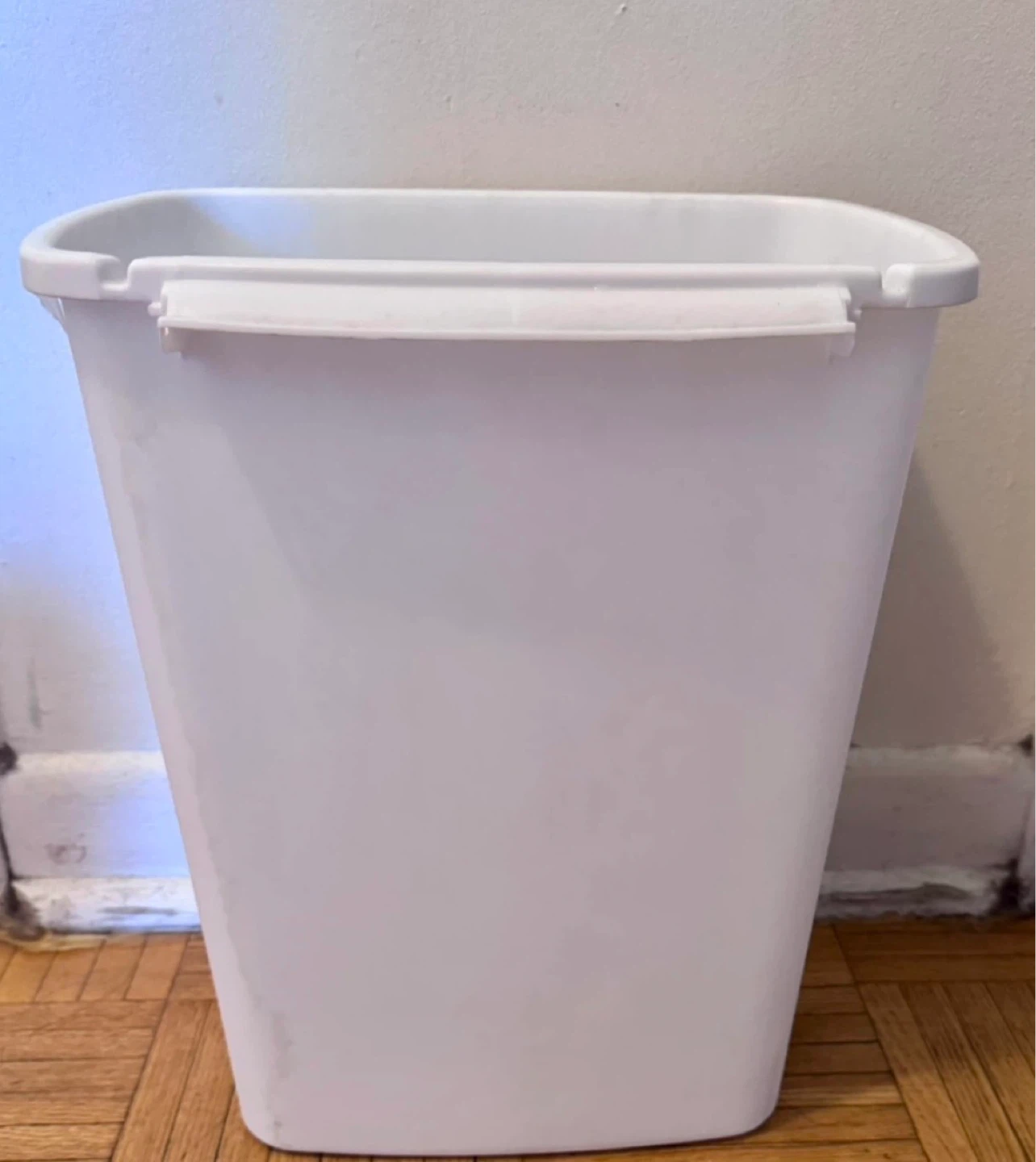 White Plastic Trash Can