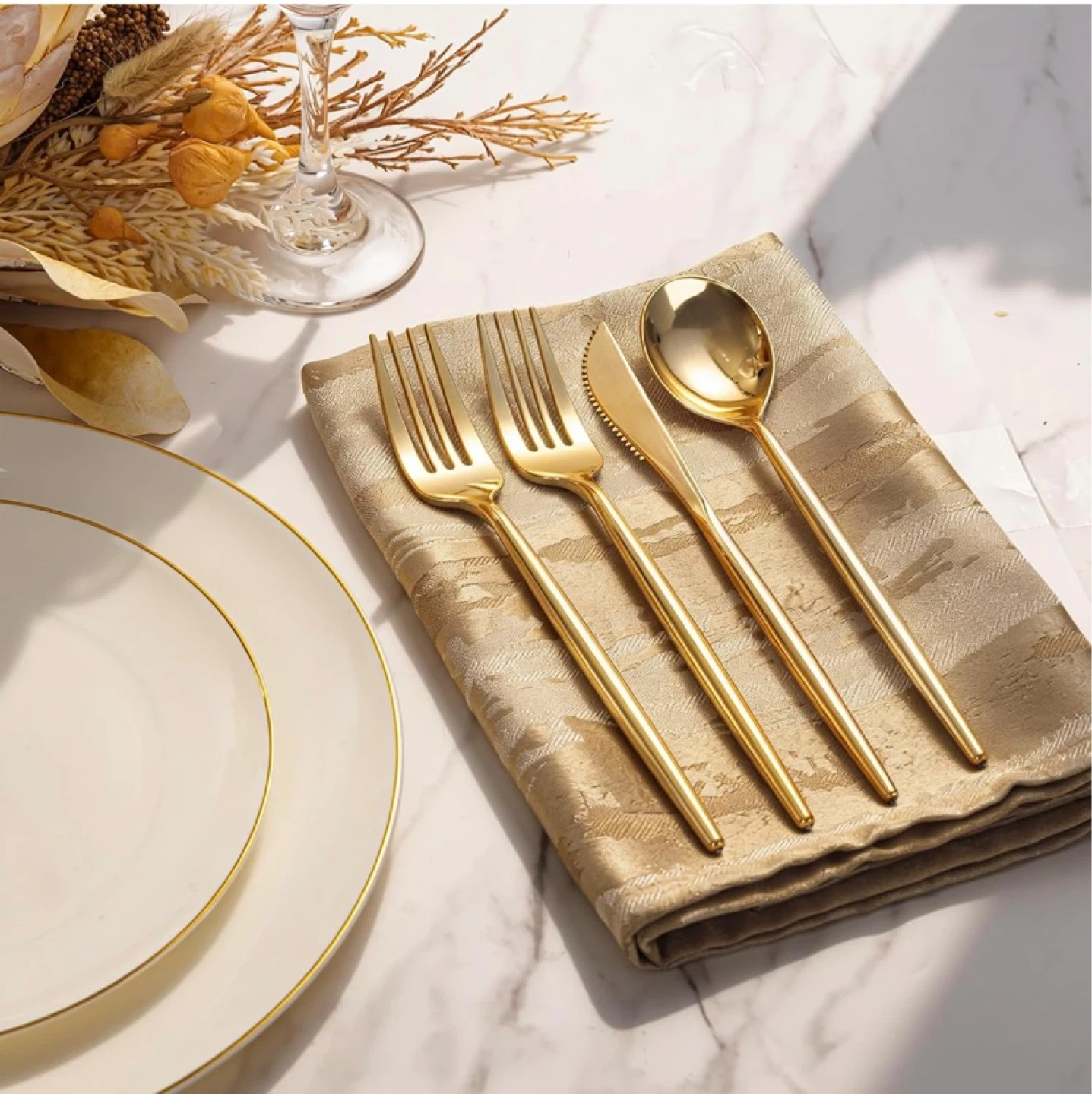 New 150Pcs Plastic Disposable Plates and Cutlery - photo 3