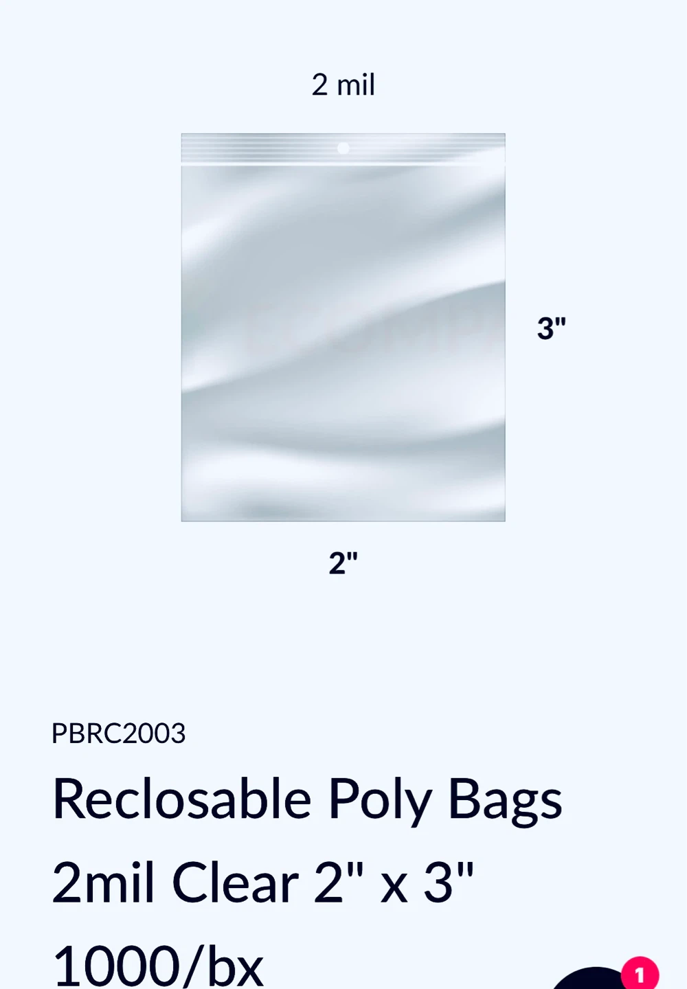 Reclosable Poly Bags 2mil Clear 2" x 3"