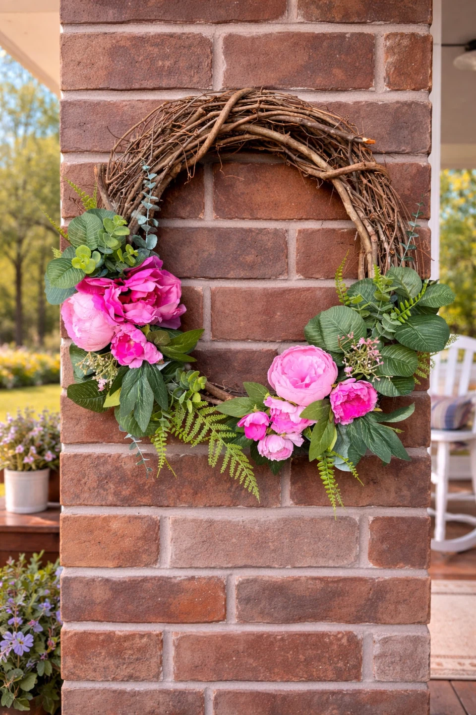 Decorative Wreath with Assorted Flowers and Bows - photo 4