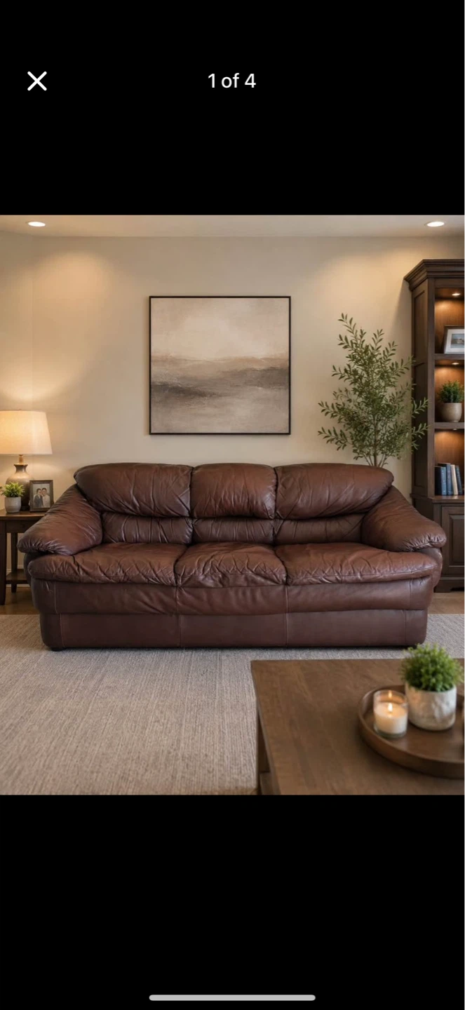 Brown Leather Sofa