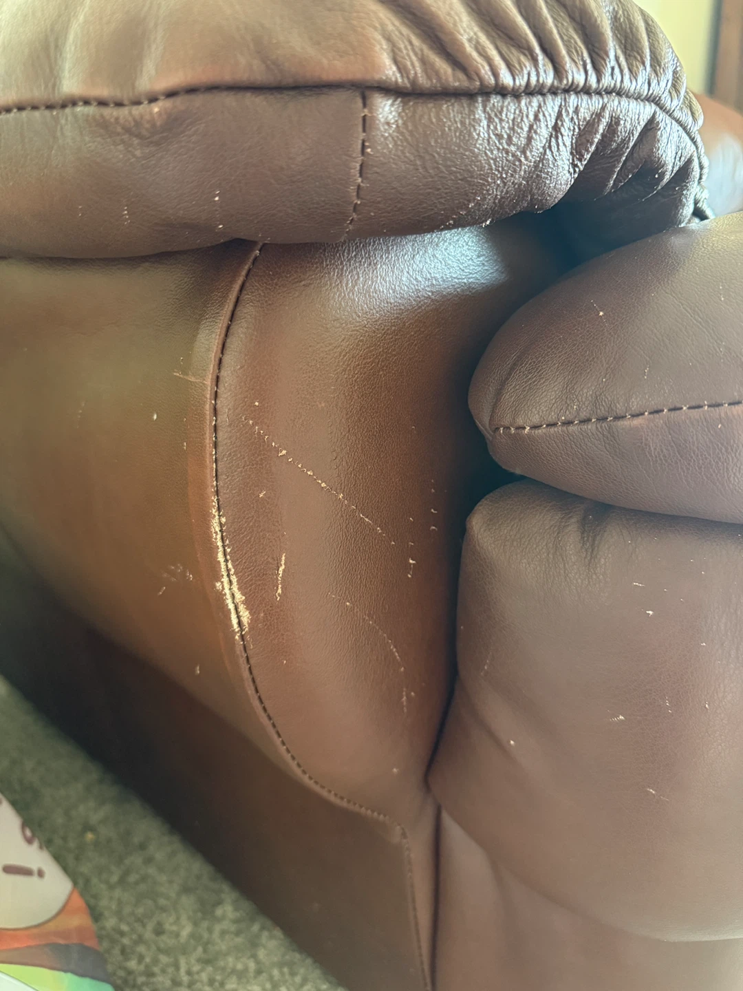 Brown Leather Sofa - photo 3