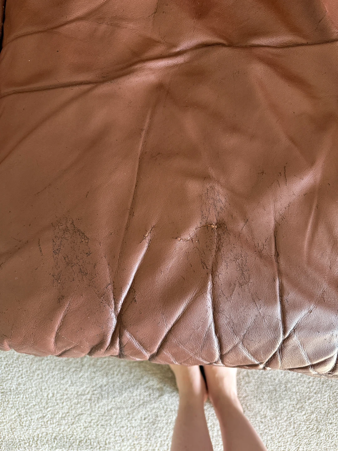 Brown Leather Sofa - photo 4