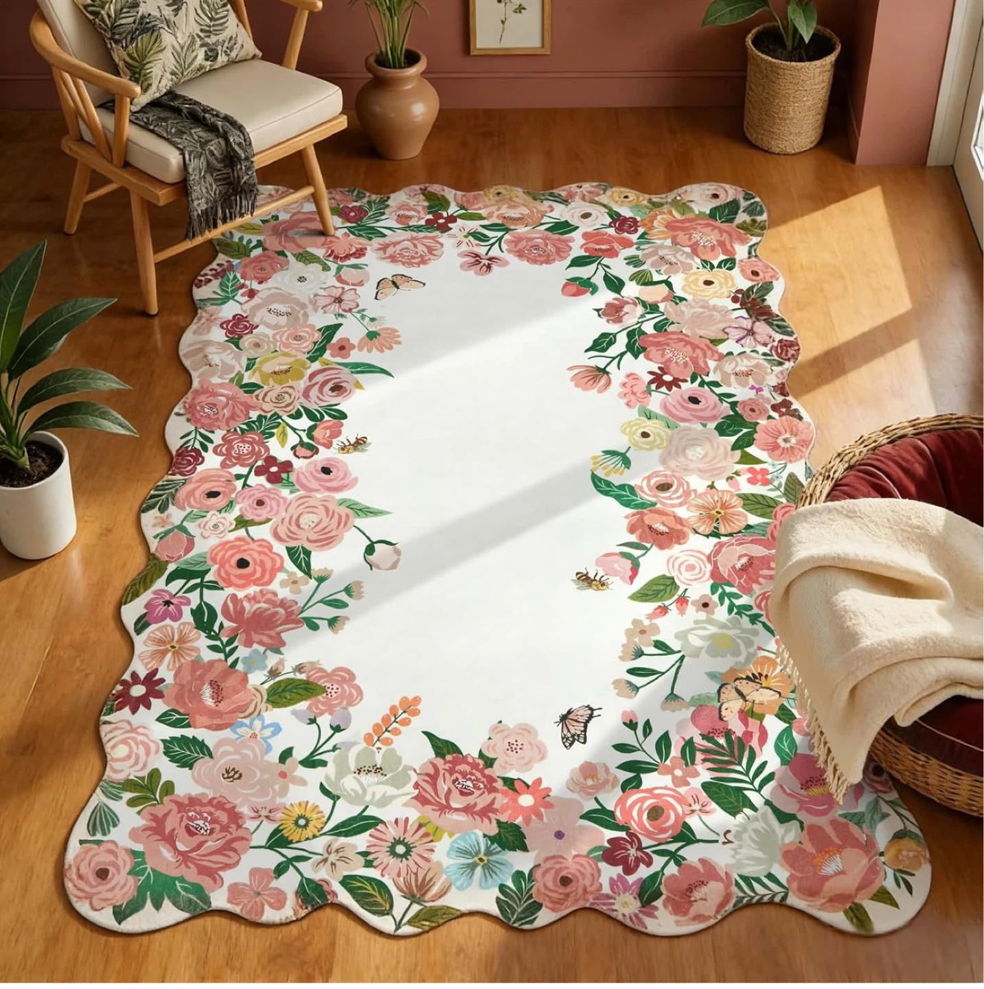 Floral Scalloped Rug