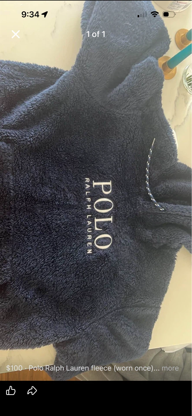 Polo Ralph Lauren Navy Fleece Hoodie
