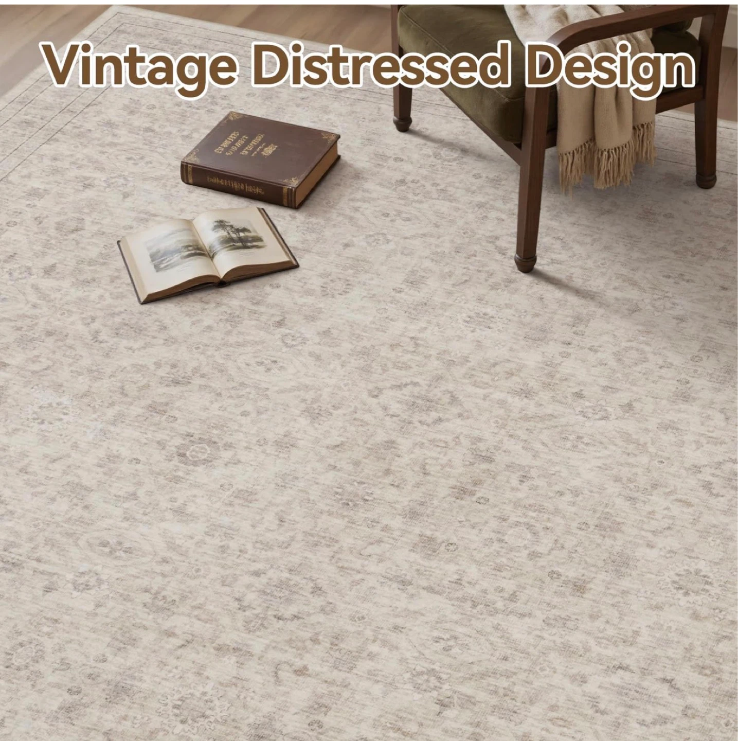 Vintage Distressed Area Rug - Non-Slip - photo 4