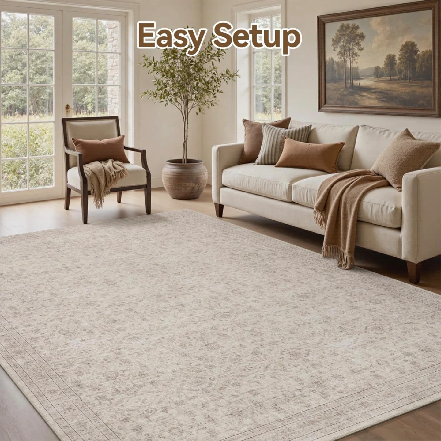 Vintage Distressed Area Rug - Non-Slip - photo 5