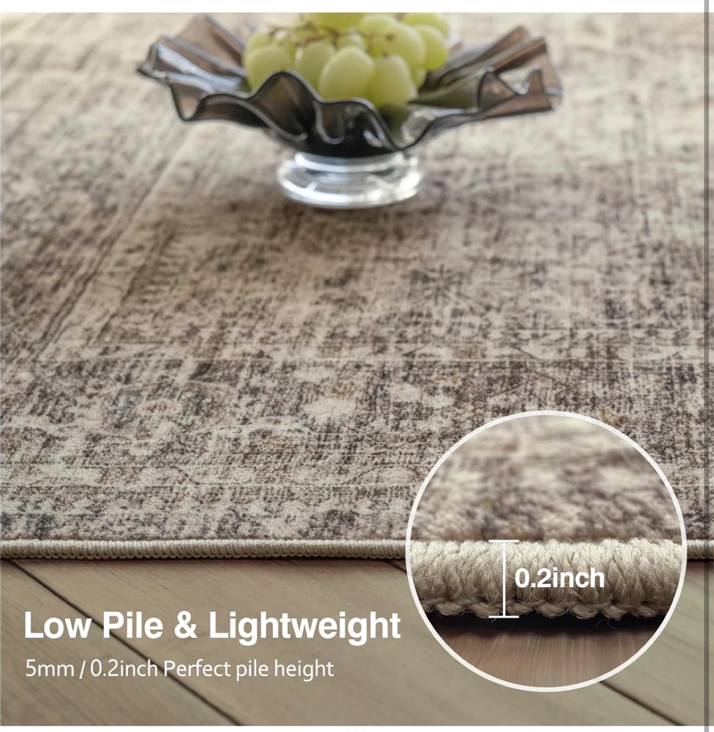 Low Pile Area Rug - Machine Washable - photo 2