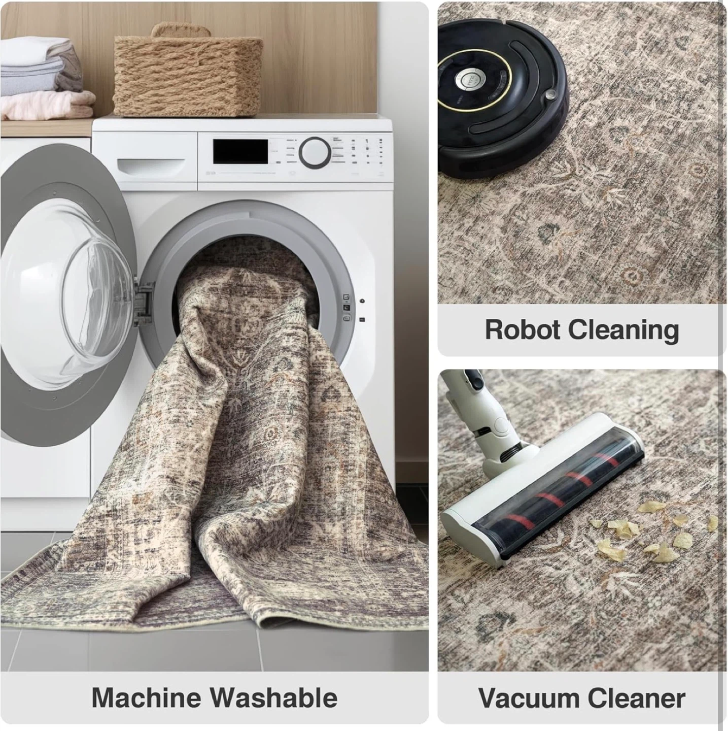 Low Pile Area Rug - Machine Washable - photo 5