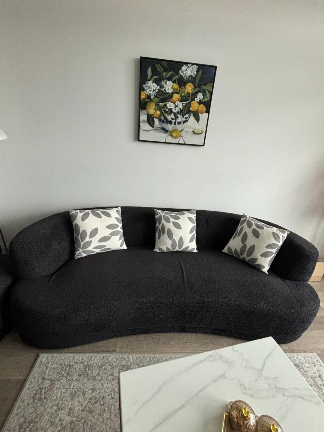 Curved Charcoal Sofa - photo 3