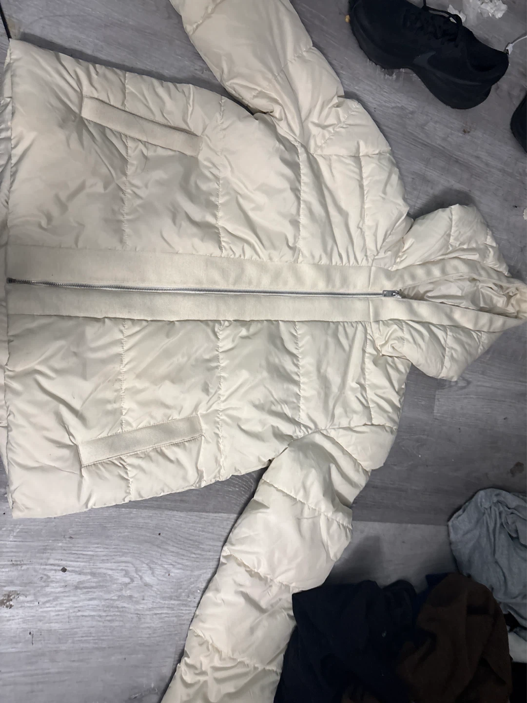 JAJU Puffer Jacket - Cream - Size M