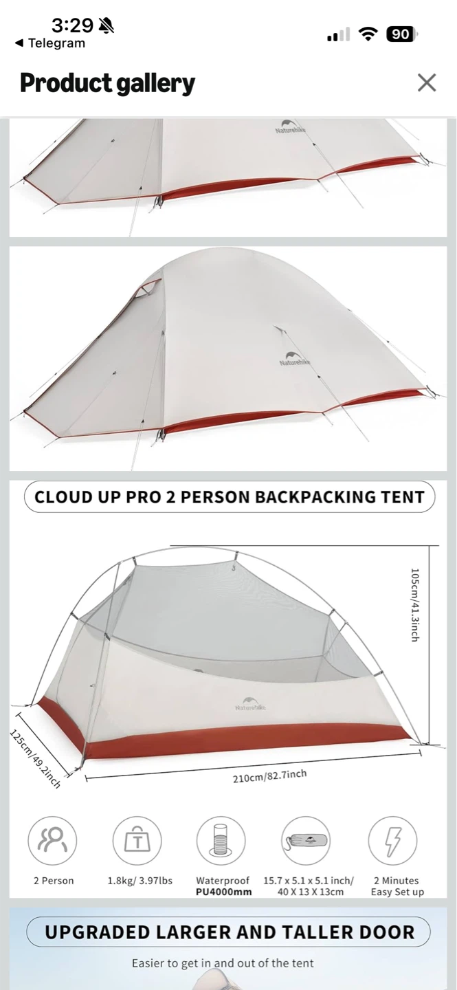 Naturehike Cloud Up Pro 2 Person Backpacking Tent - photo 3