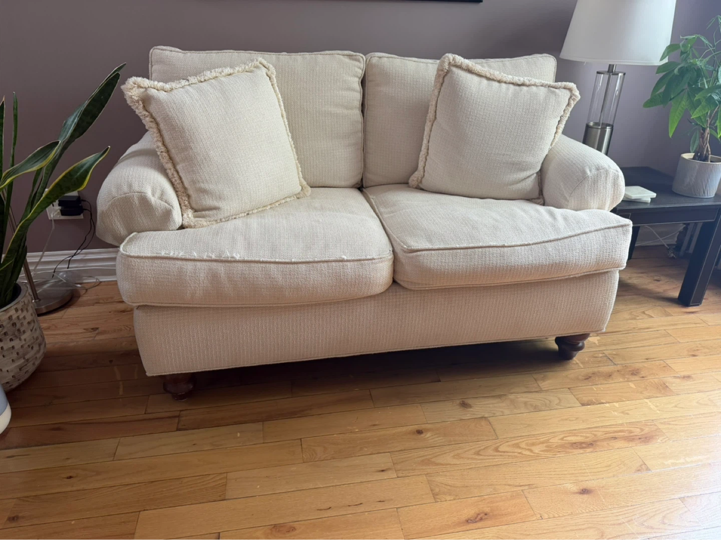 Cream Loveseat Sofa