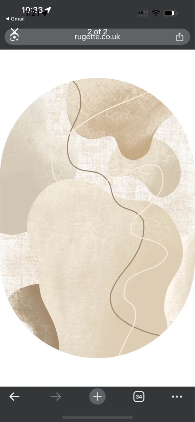 Abstract Wave Area Rug - Beige