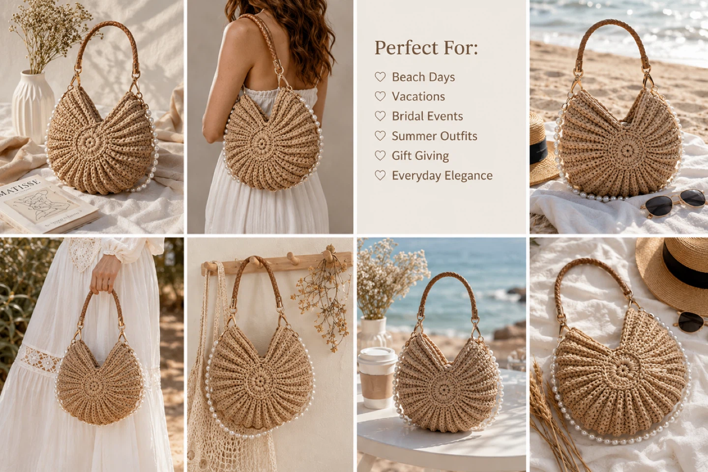 Handmade Seashell Crocheted Bag with Pearl Handle - photo 4