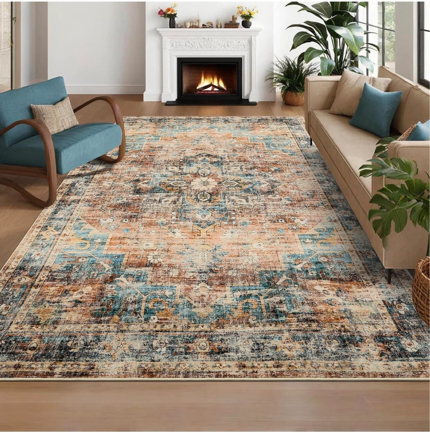 Machine Washable Area Rug with Soft Surface