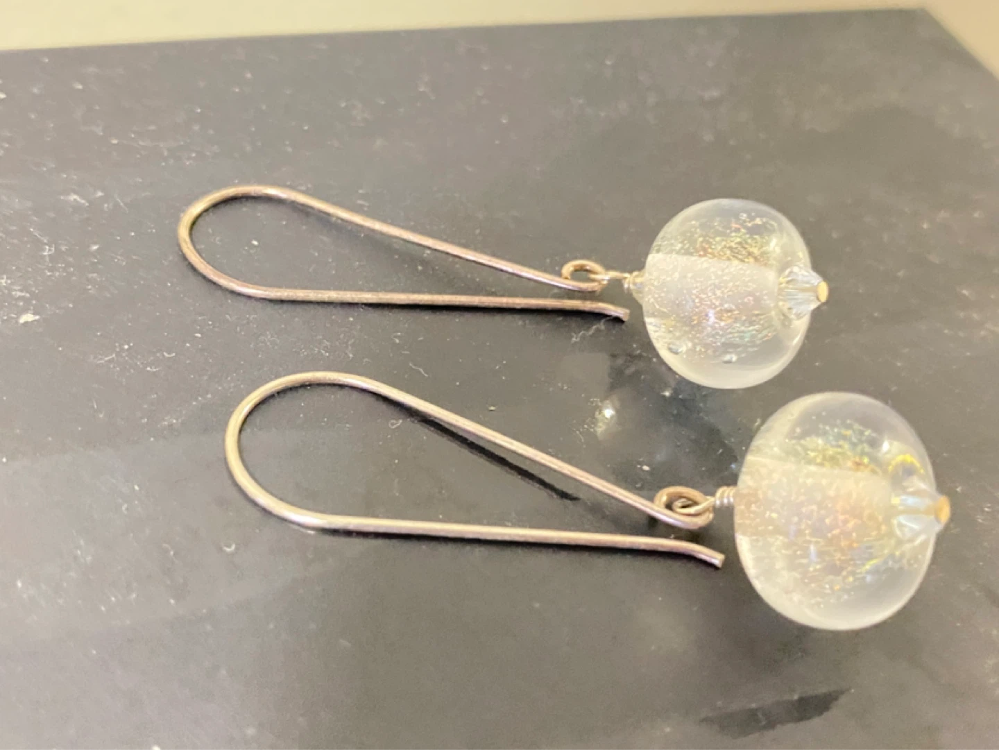 Glass Bead Drop Earrings