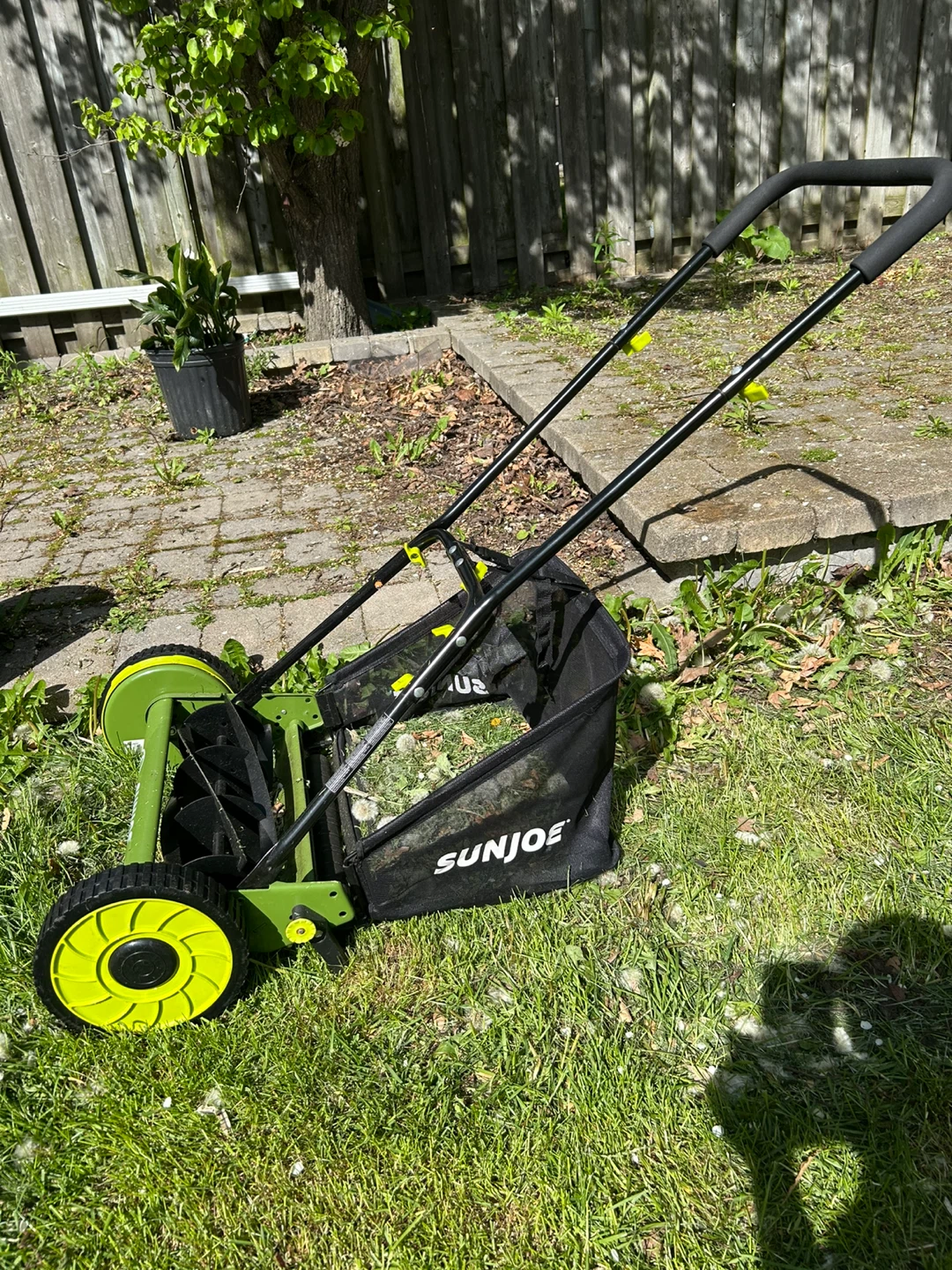Sun Joe Push Reel Lawn Mower with catcher
