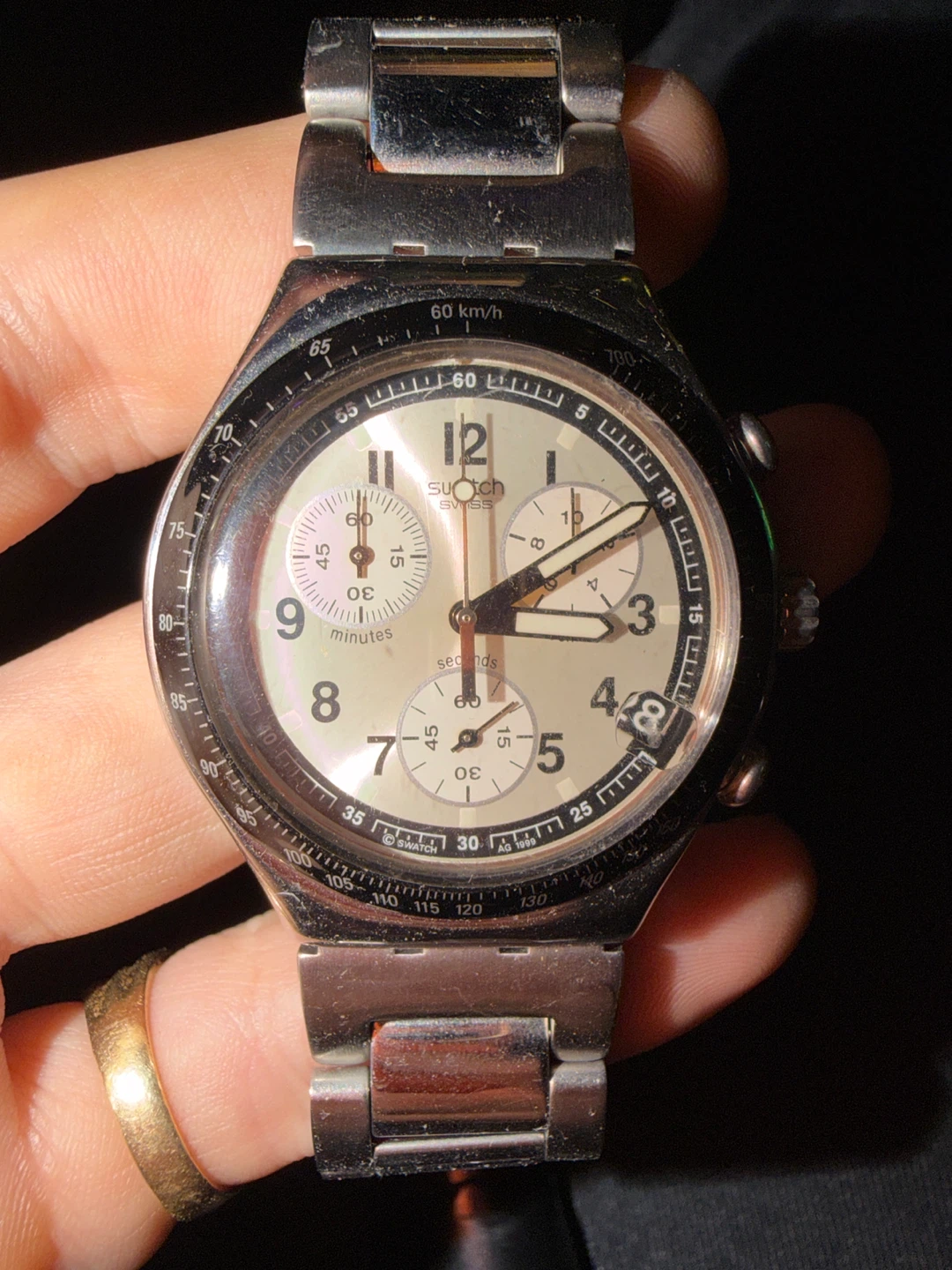 Swatch Irony Stainless Steel Chronograph Watch