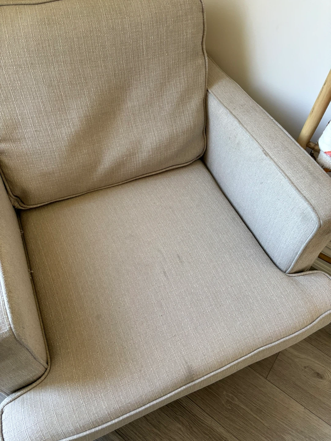 Tan Fabric Accent Chair