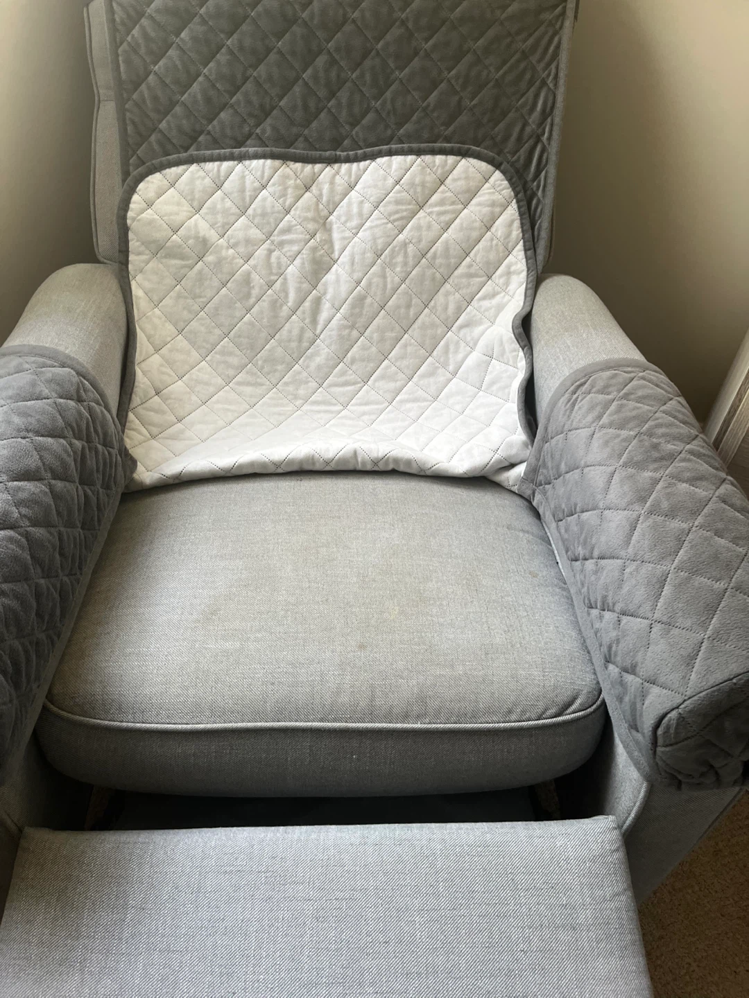 Grey Recliner Chair with Ottoman - photo 4