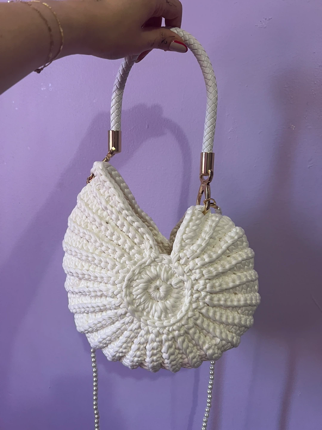 White Handmade Seashell Crochet  Bag - photo 2
