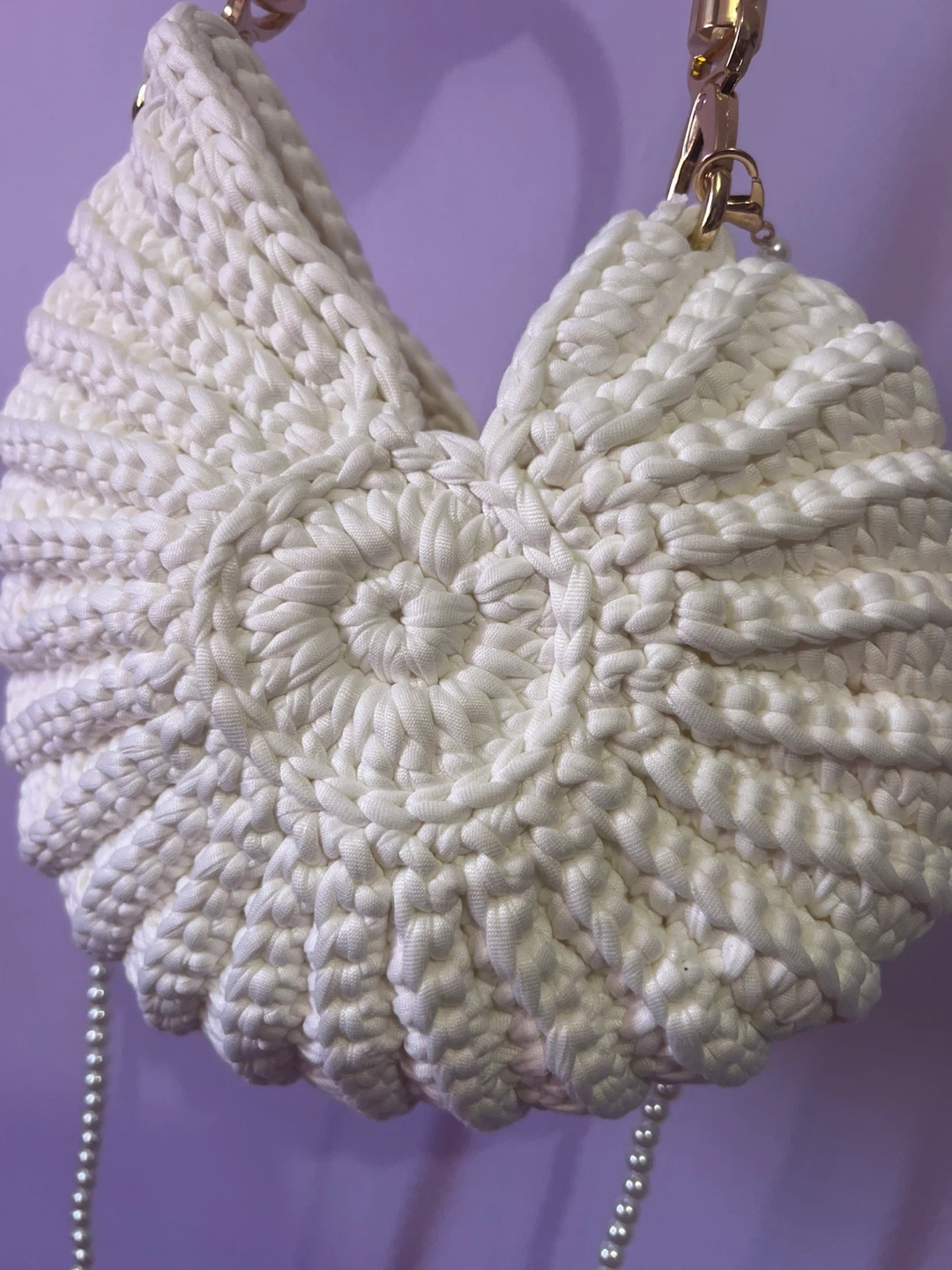 White Handmade Seashell Crochet  Bag - photo 4