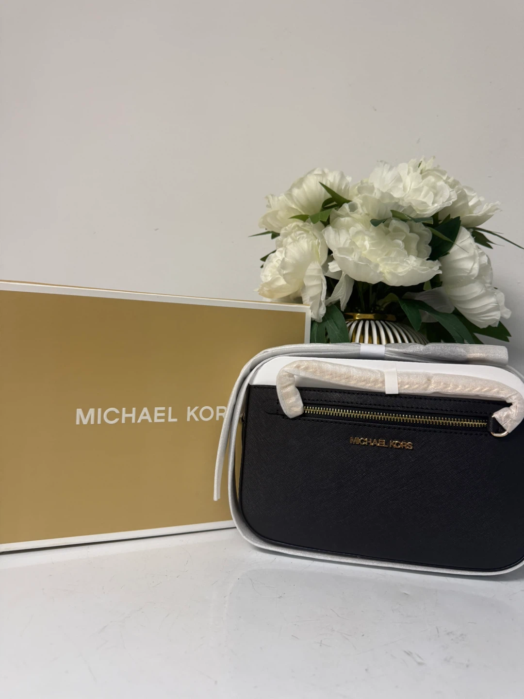 Michael Kors Black Leather Camera Bag