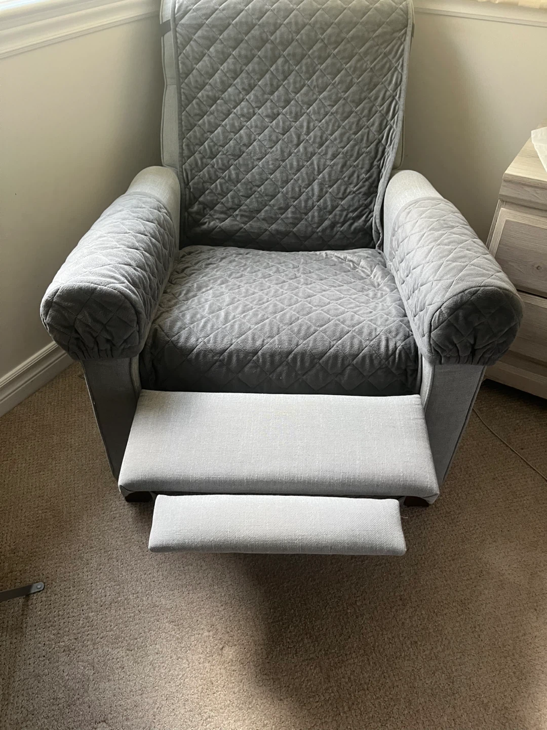 Grey Recliner Chair with Ottoman - photo 5