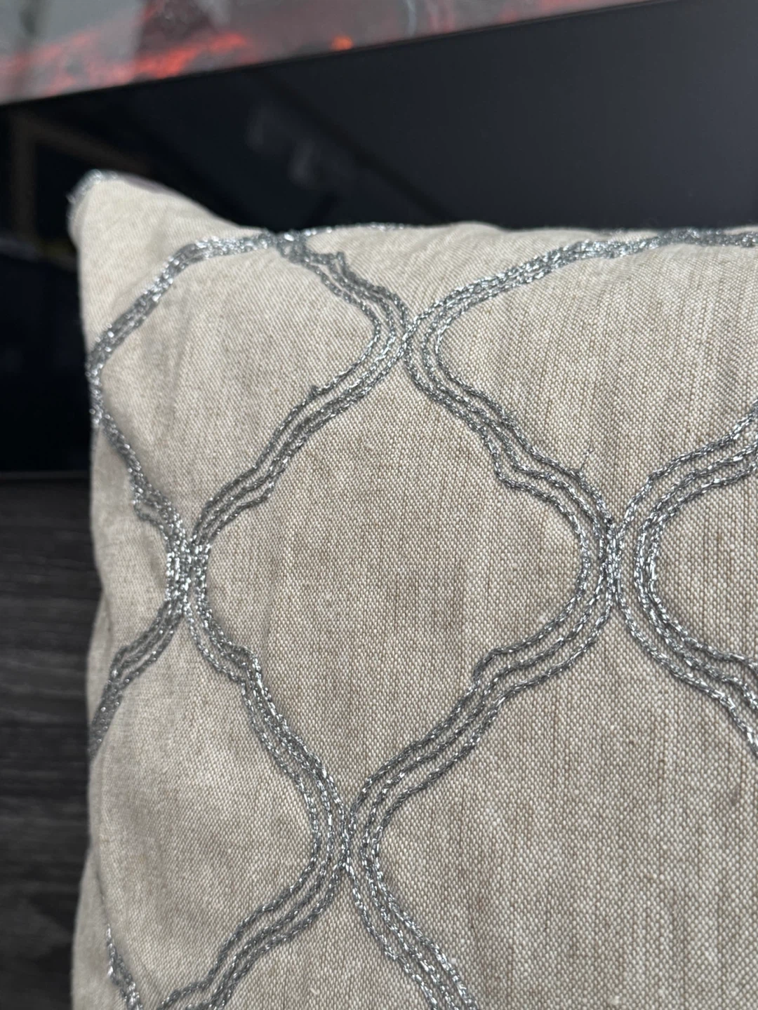 Linen Silver Decor Accent Pillow - photo 3