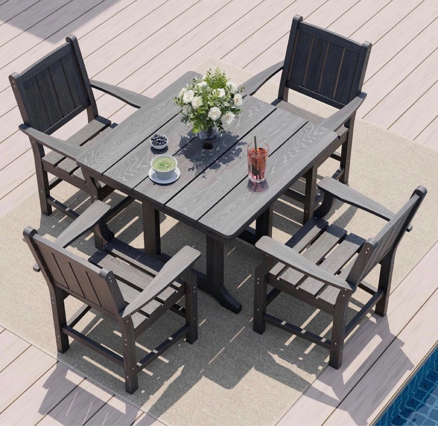 Outdoor Dining Set - Table and 4 Chairs