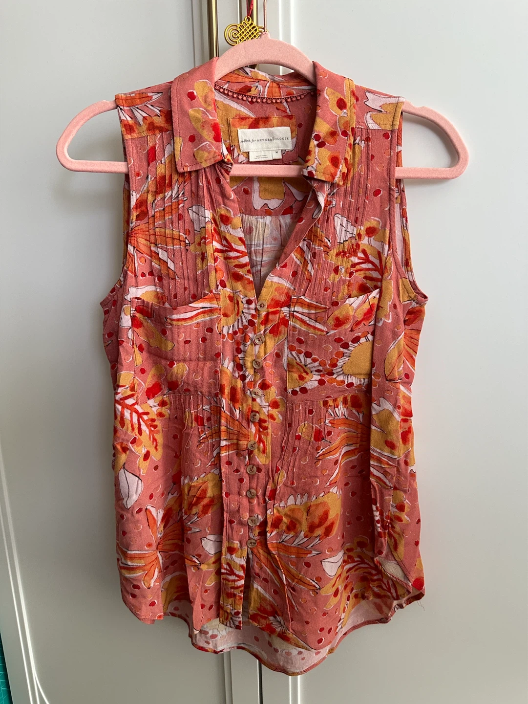 Anthropologie Sleeveless Button-Up Top - Size M