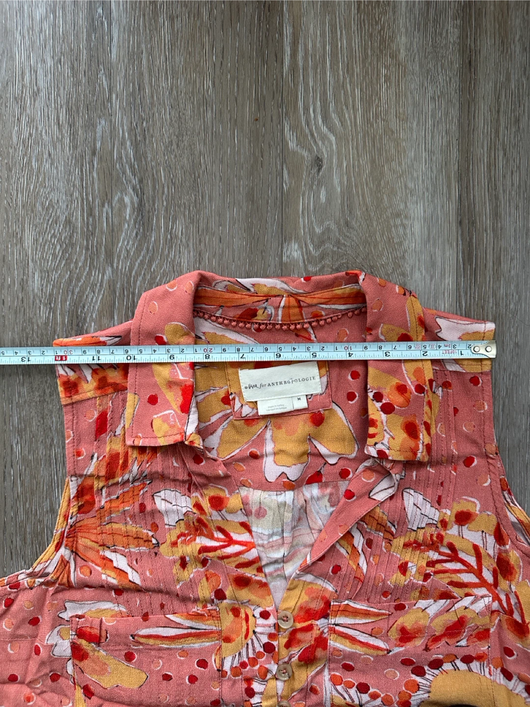Anthropologie Sleeveless Button-Up Top - Size M - photo 4