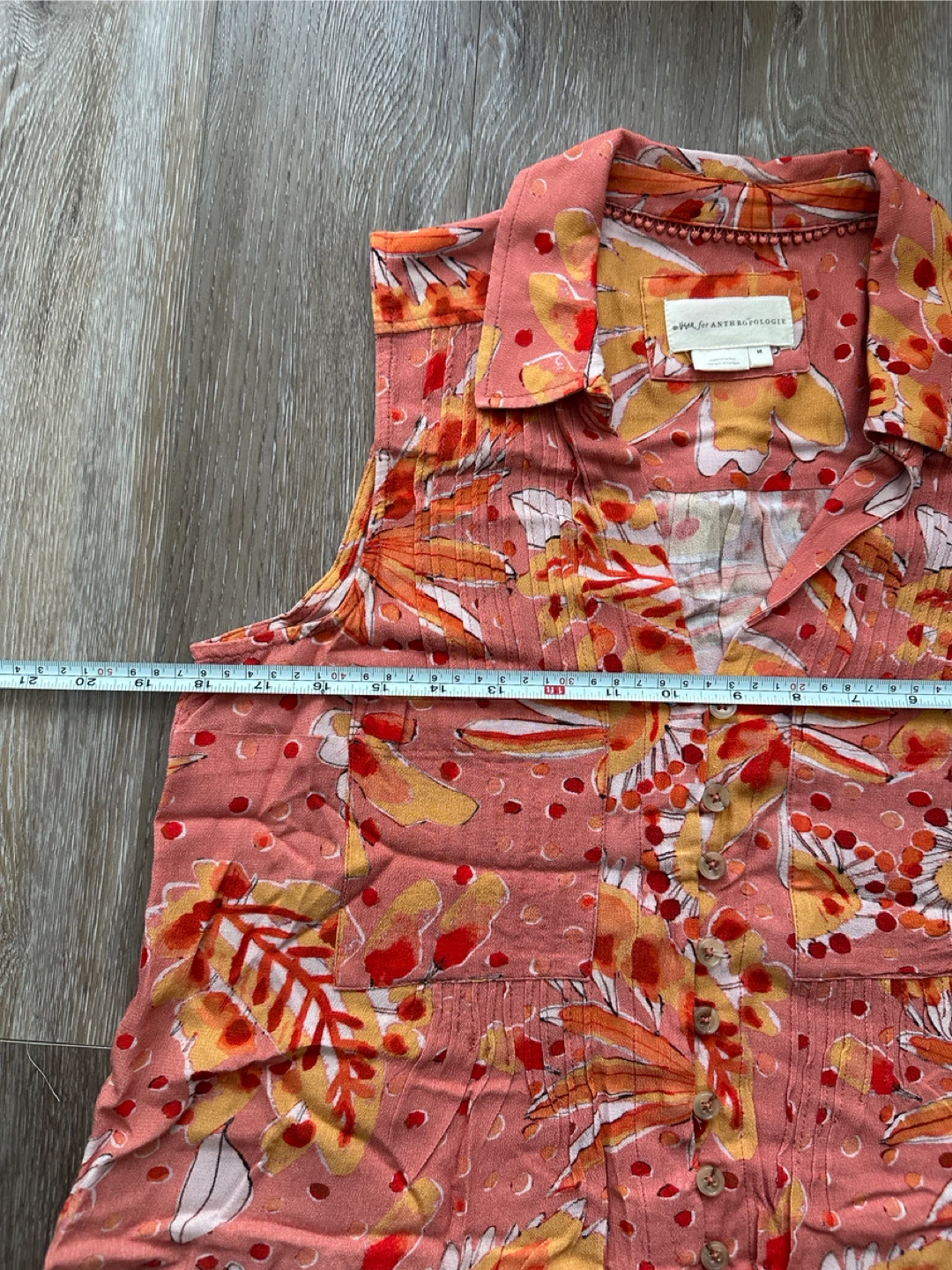 Anthropologie Sleeveless Button-Up Top - Size M - photo 5