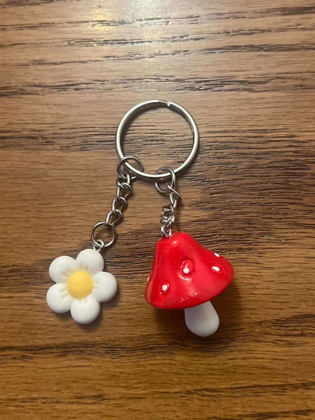 Mushroom and Flower Keychain