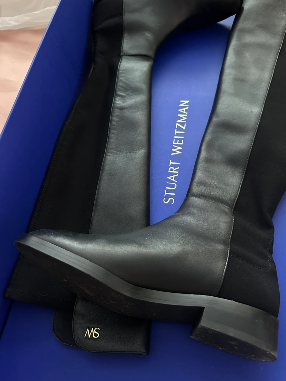 Stuart Weitzman Black Leather & Suede Boots - photo 2