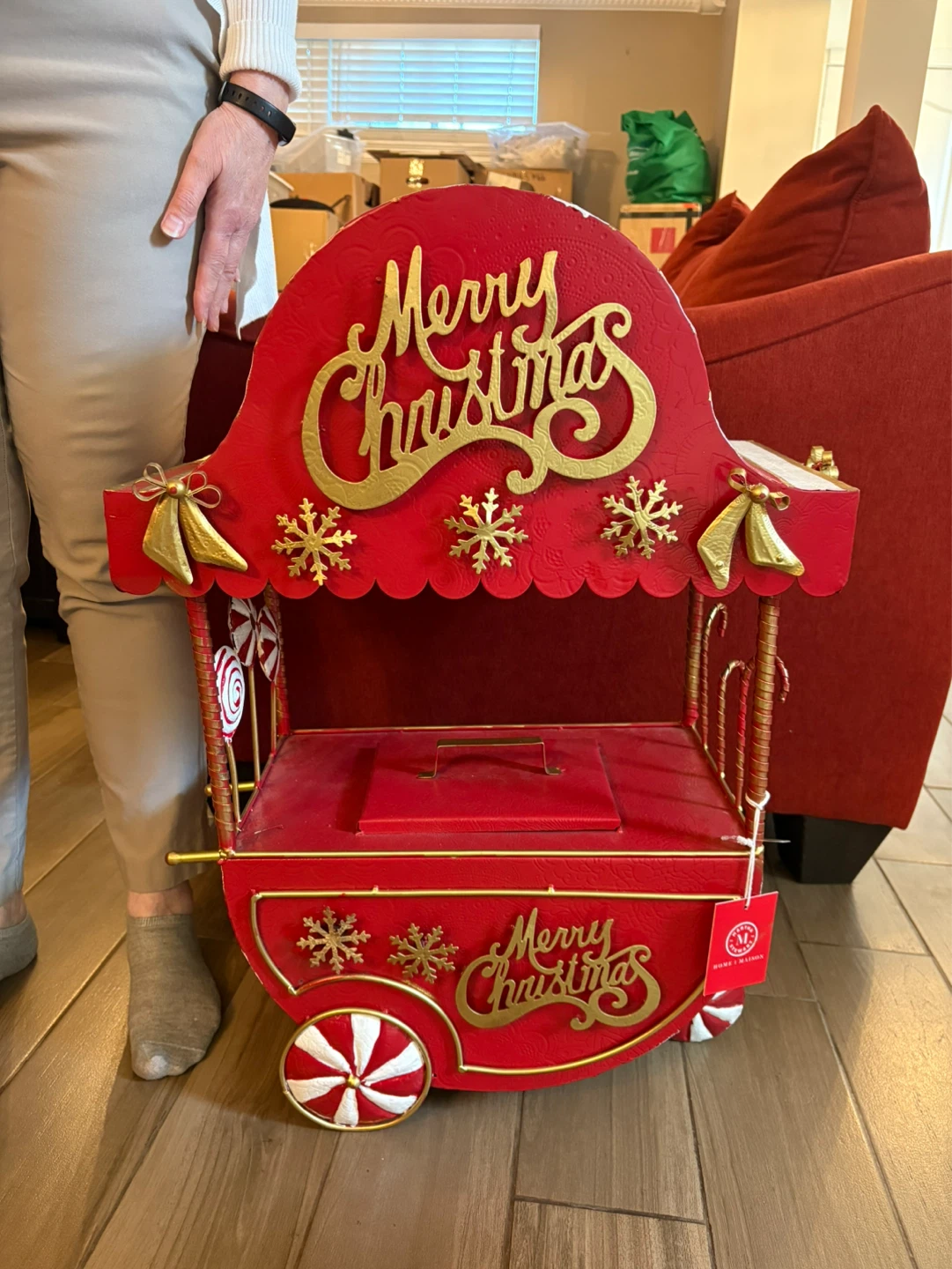 Martha Stewart, vintage style Christmas popcorn cart decor
