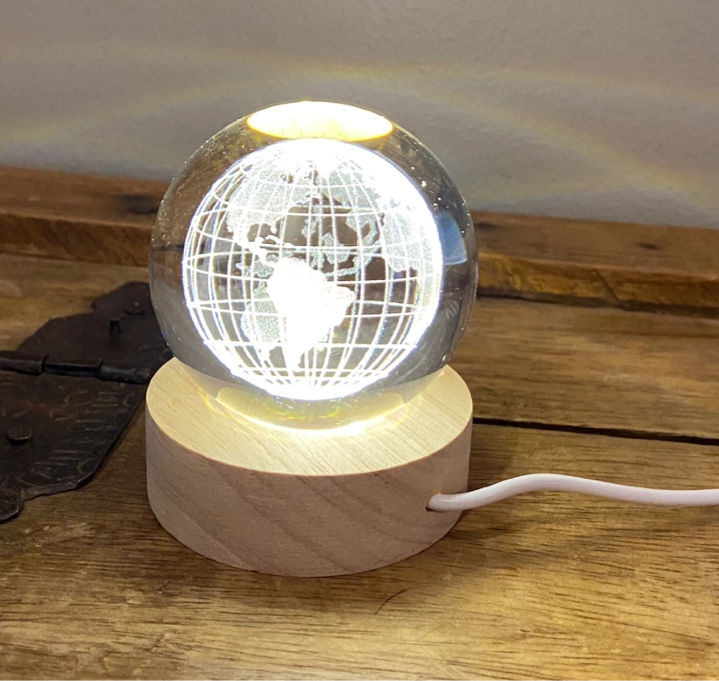 New LED Laser Engraved Crystal Ball Earth Globe Nightlight - photo 4