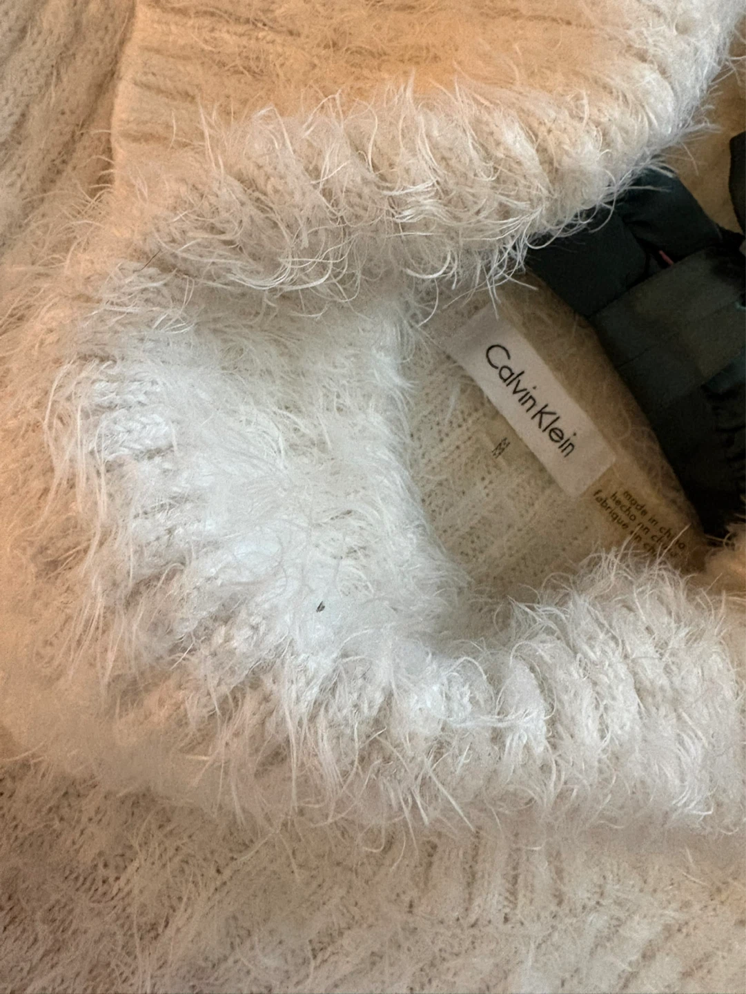 Calvin Klein Women's Cream Fuzzy Turtleneck Sweater - photo 4