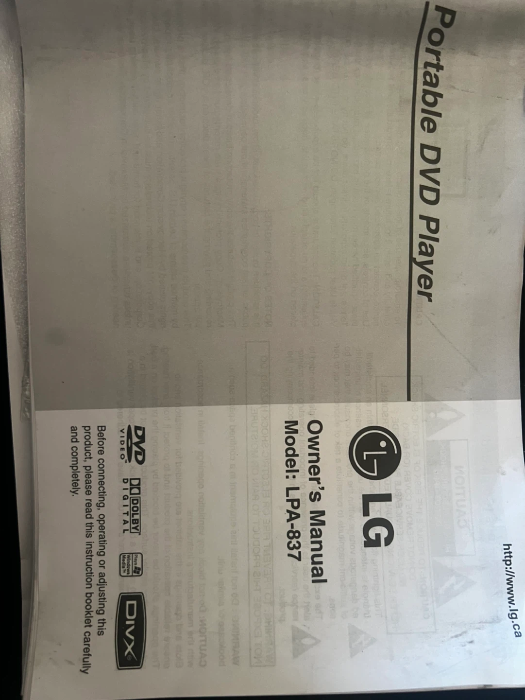 LG Portable DVD/CD Player LPA-837 - photo 3