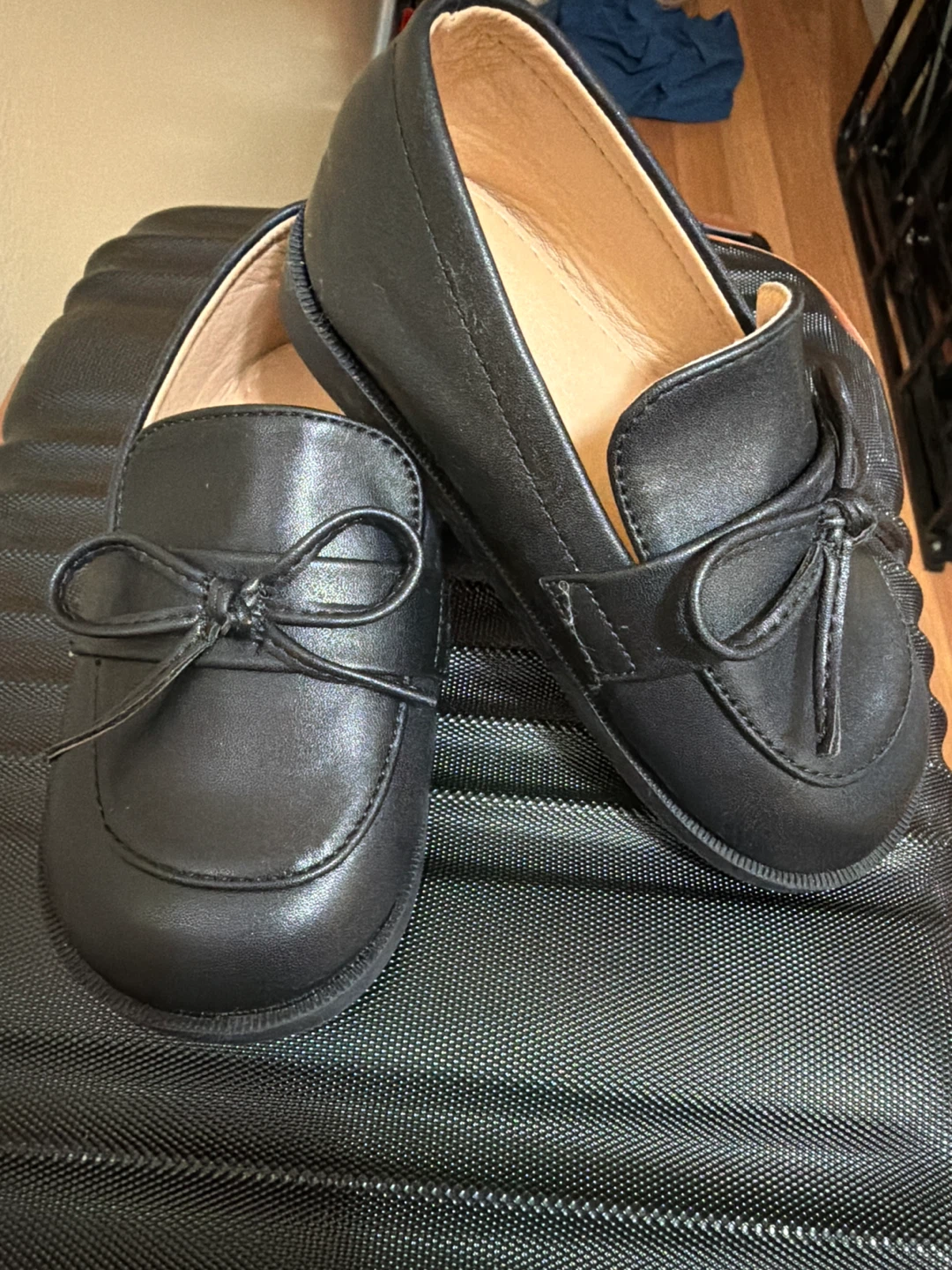 Black Loafer Shoes with Bows - photo 2
