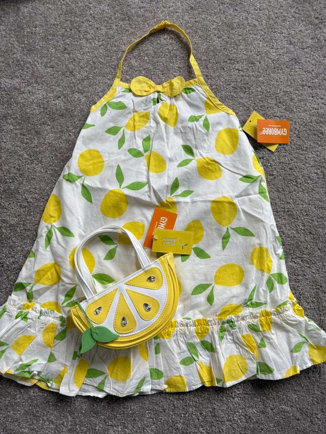 Gymboree Lemon Print Dress & purse Set 5T